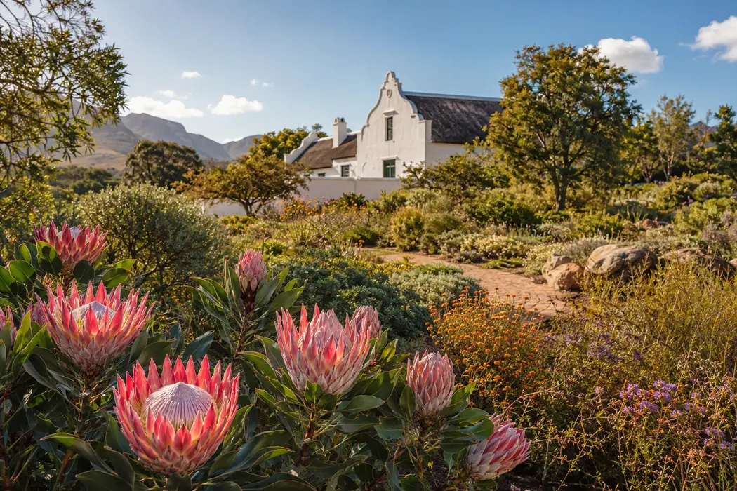 Proteas in a South African botanical garden